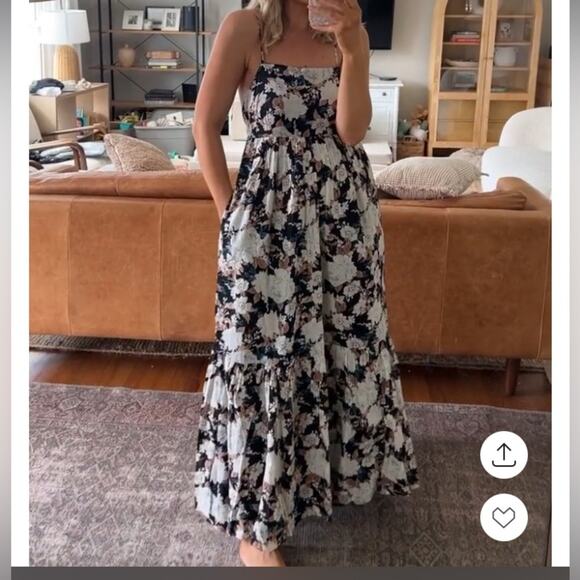 Abercrombie & Fitch Dresses & Skirts - Abercrombie & Fitch Maxi dress XS Babydoll floral cottagecore strappy cotton